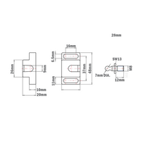 52-100-1 MODULAR SOLUTIONS PART<br>BALL CATCH SINGLE STUD PLASTC